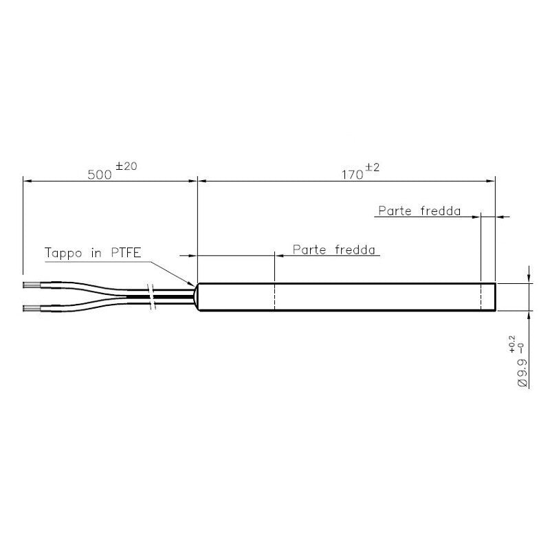 Candeletta Stufa a Pellet Liscia D.9,9 L.170 300W EQUATION