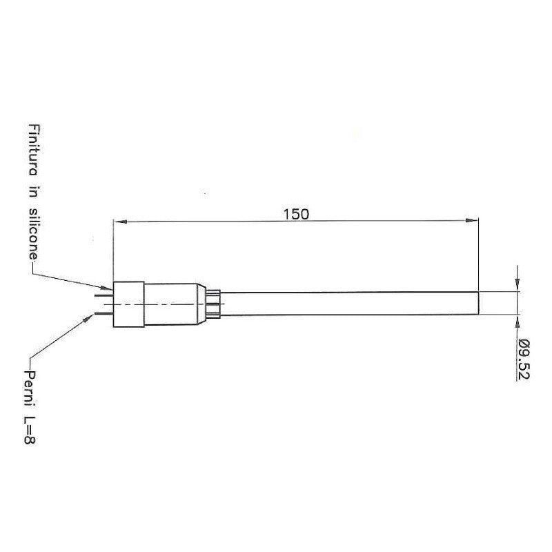 Candeletta Stufa a Pellet L 150 W230 Con Tubo ENVIRO FIRE - AMBIENTE