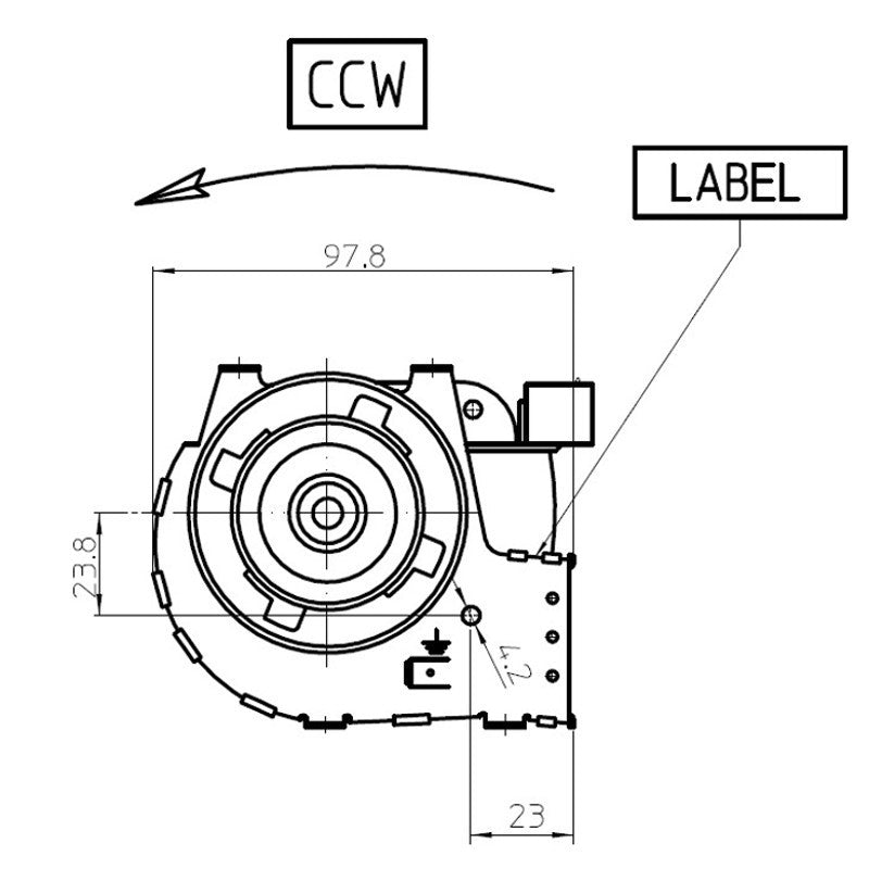 Ventilatore Tangenziale per Stufe a Pellet TGA 60/1-240/30 EMMEVI - FERGAS 113231, Ø Ventola 60mm, Dimensione Bocchetta 244x40mm, Lunghezza Totale 320mm