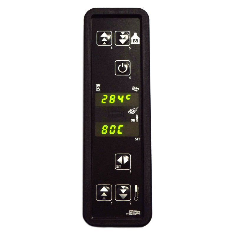 Tastiera Display LED verticale MICRONOVA C024 (PC024_C01). 2 Righe 4 Digit / 170x53x24 mm per Stufa a Pellet