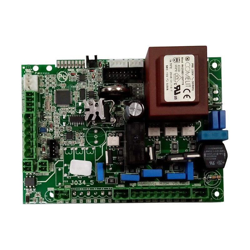 Scheda di Controllo Micronova J034_5 per Stufe a Pellet, Sonda Fumi fino a 600°C, Predisposta per Encoder, Connettore RS232, Fissaggio Scheda su 4 Punti
