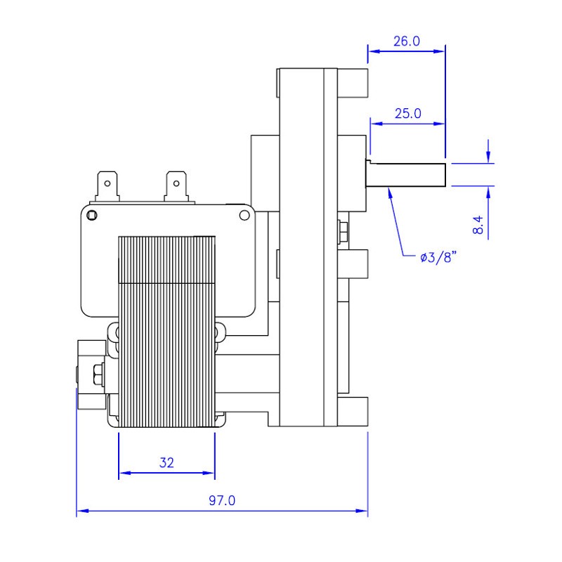 MOTORIDUTTORE STUFA A PELLET 3 RPM ALBERO 9,5 TIPO BCZ MOD.504 SPG MCZ - CADEL - ARCE - RED - ENVIRO - PASQUALICCHIO - CLEMENTI
