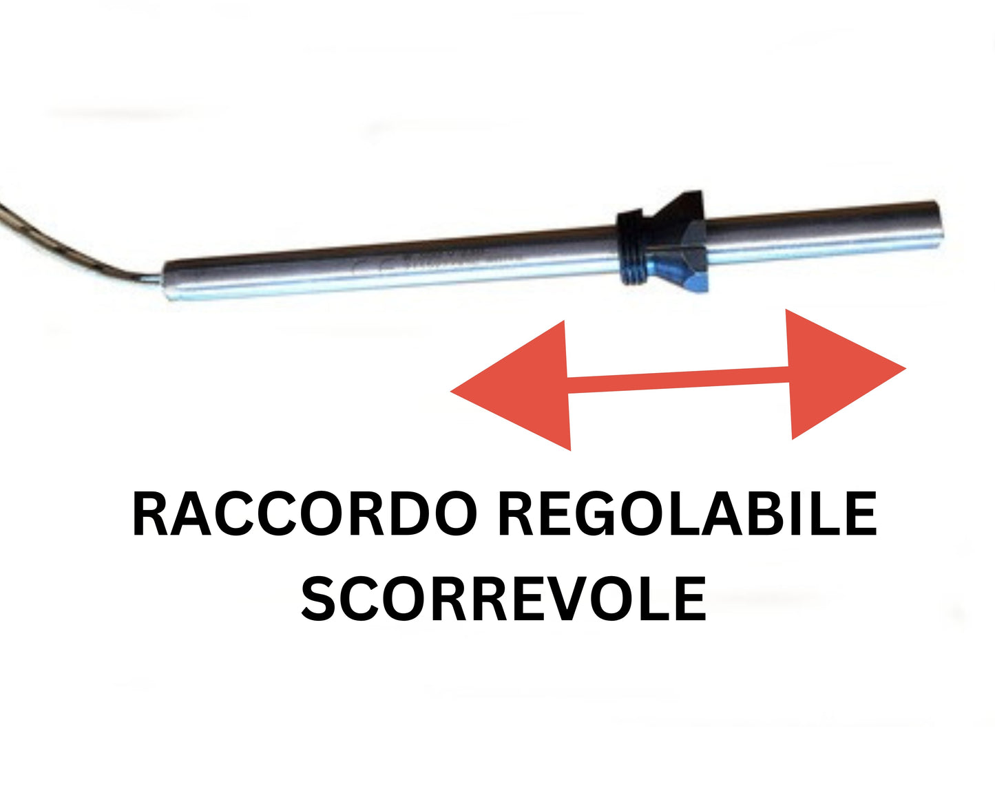 Candeletta Stufa a Pellet Universale D.9,9 L.180 W330 C/raccordo regolabile 3/8"