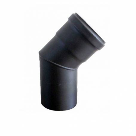 CURVA 45° tubo scarico fumi NERO Diametro 80 per stufa a pellet canna fumaria