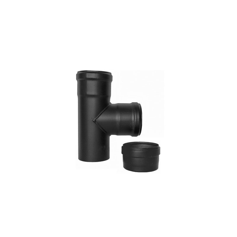 RACCORDO A T 90° FFM PELLET SMALTATO Diam. 80 con tappo