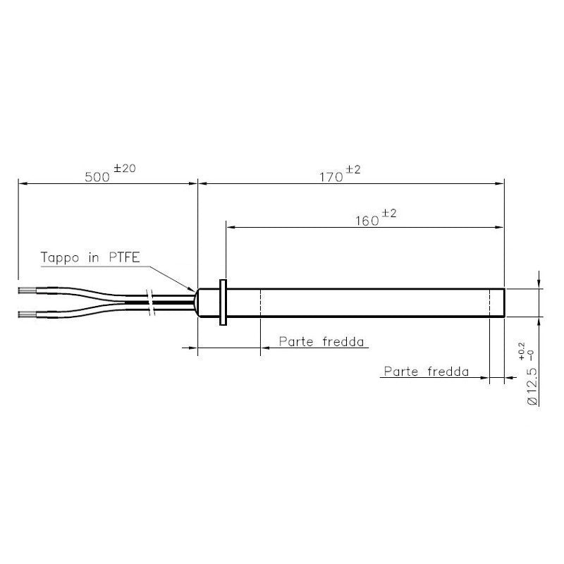 Candle Pellet Stove D.12.5 L.160 - 170 350W w/flange CADEL-OLIMPIA SPLENDID-PALAZZETTI 