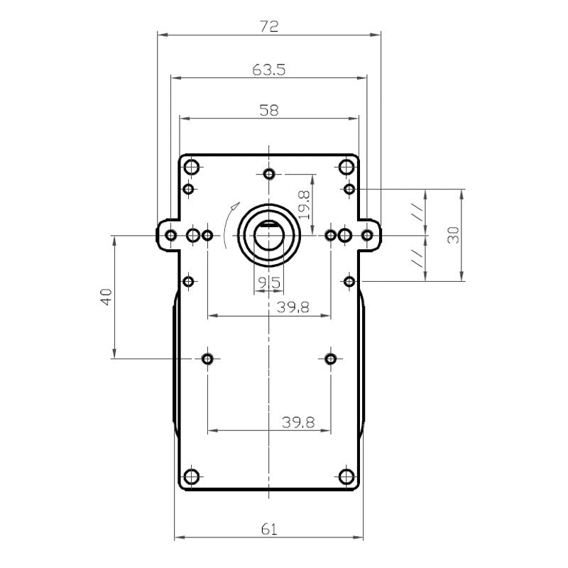 MOTORIDUTTORE STUFA A PELLET 2 RPM - ALBERO 9,5  KENTA