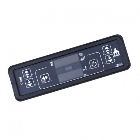 Tastiera Display LED C025_7 Micronova, per Schede di Controllo Stufe a Pellet, ad Incasso Orizzontale, 6 Tasti Fisici, Dimensioni: 160x50x23 mm